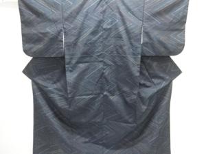 幾何学模様織り出し手織り紬着物